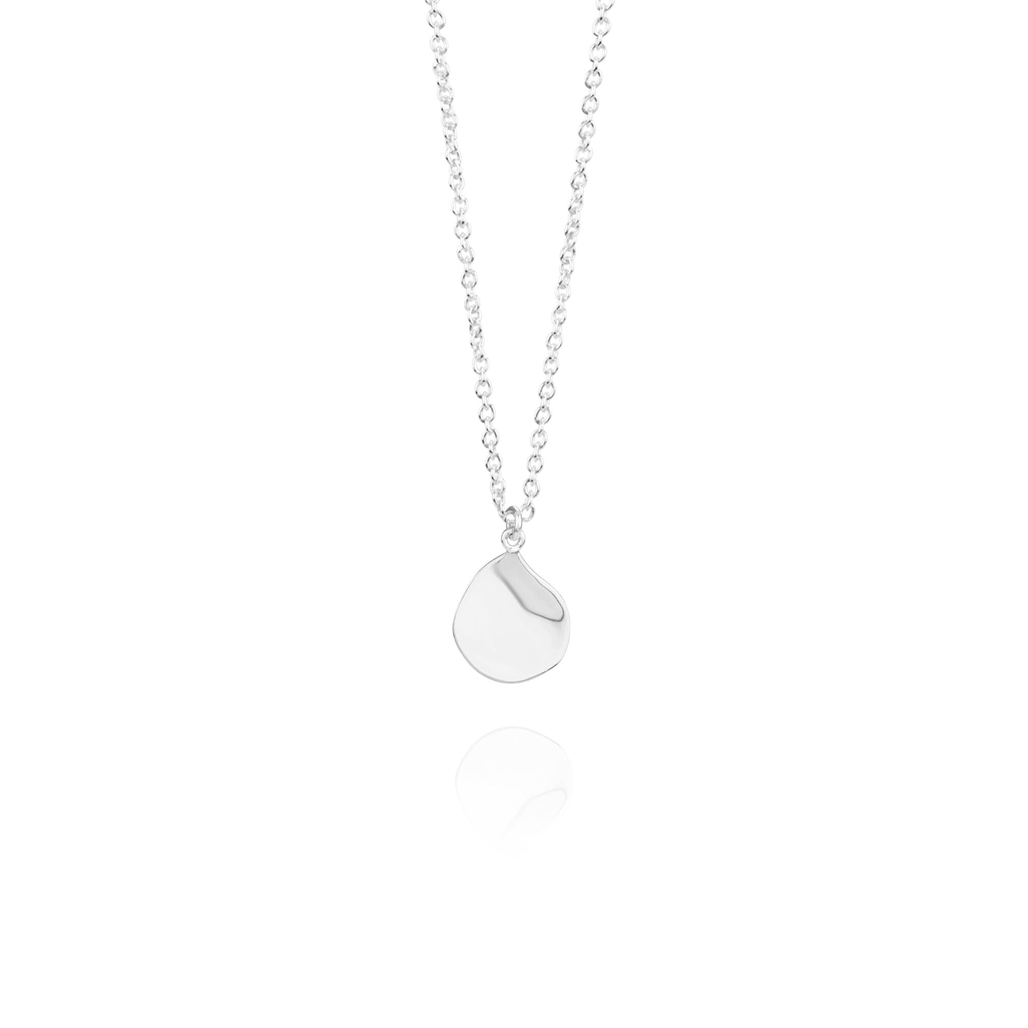Silver teardrop pendant necklace by Mounir