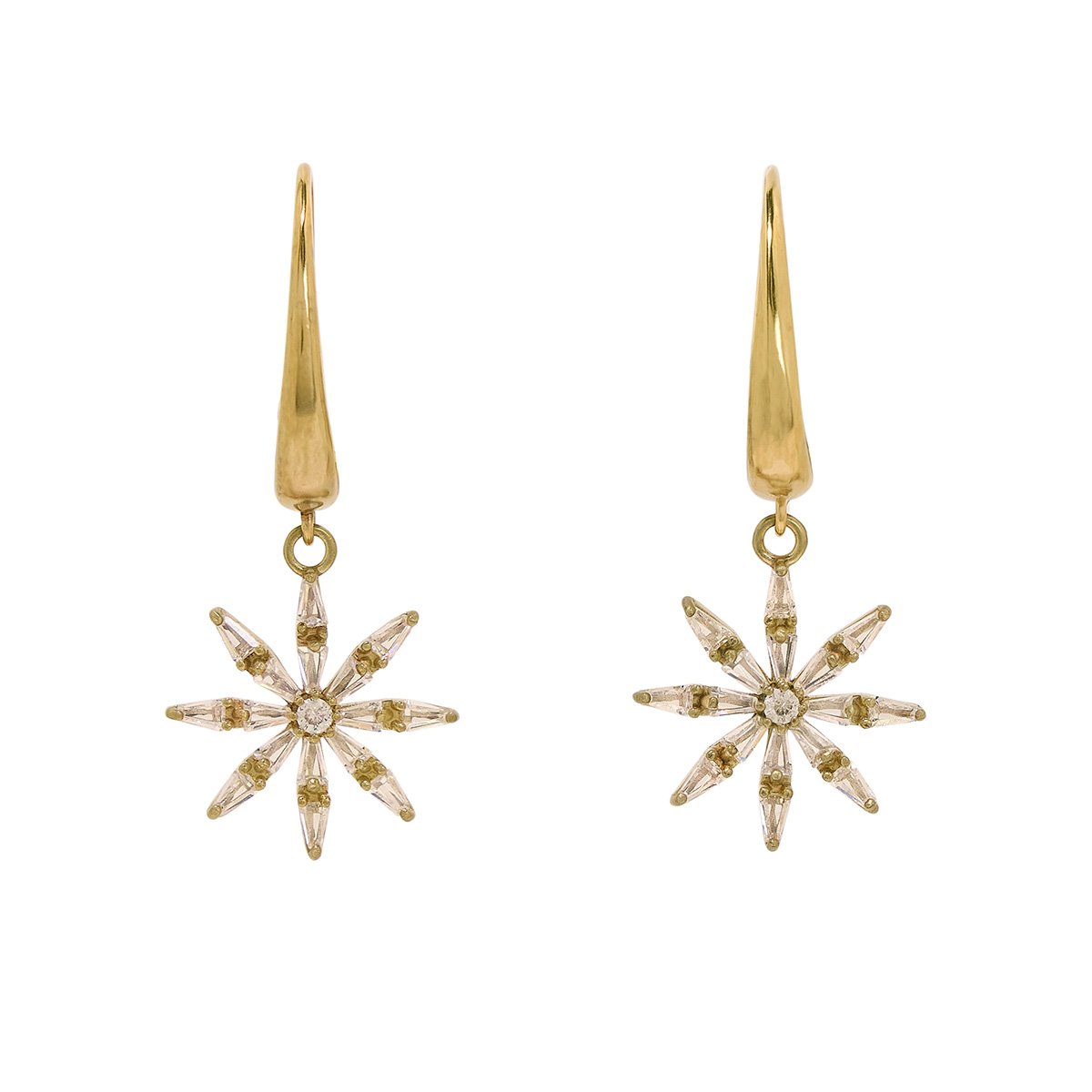 Star hook earrings by Fotini Liami