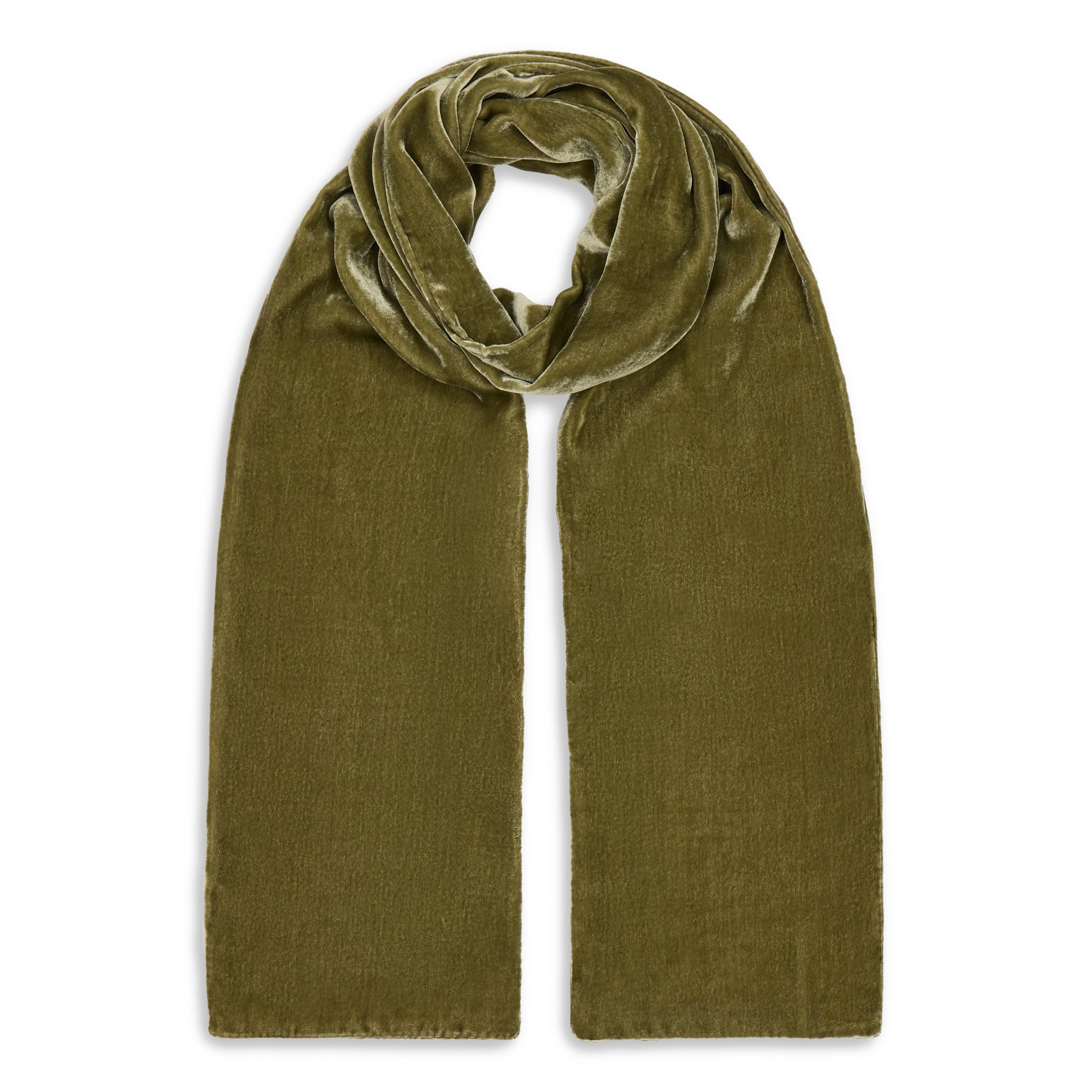 Fennel green velvet scarf