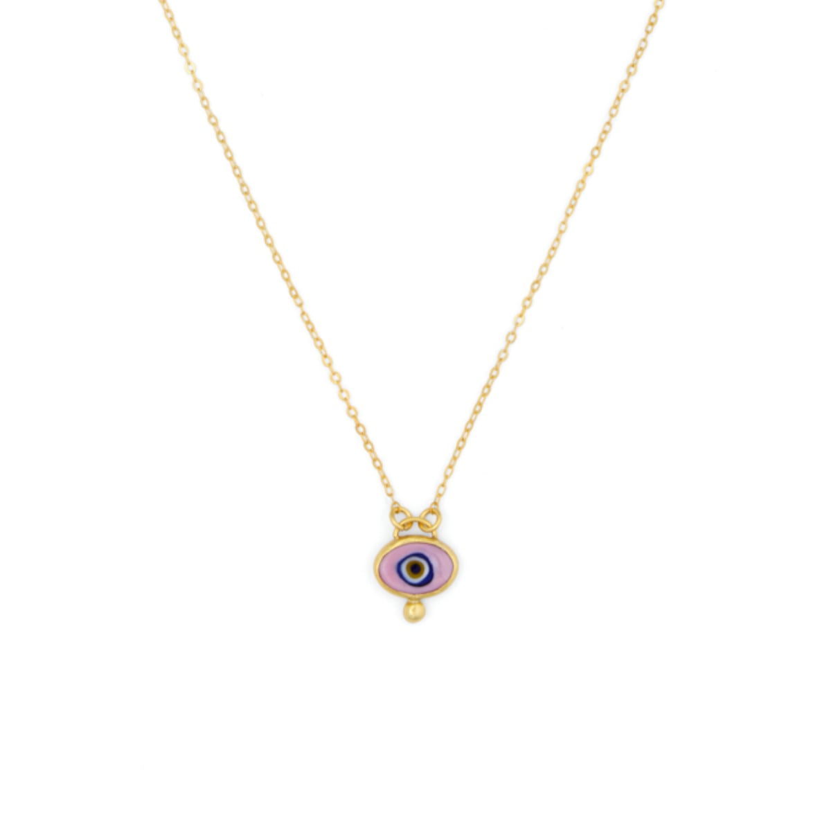 Pink evil eye necklace by Ottoman Hands