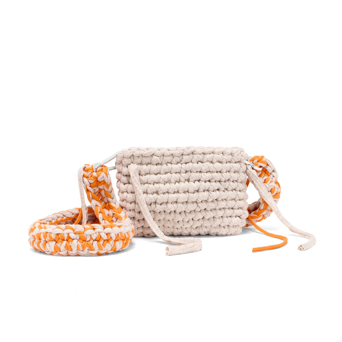 Natural crochet crossbody bag by Loopd Studio