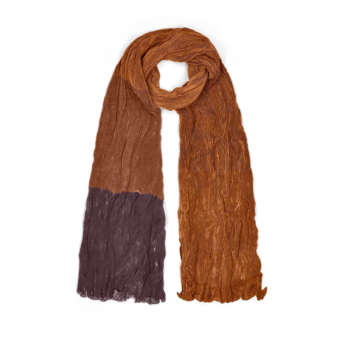 Orange and blue shibori silk scarf