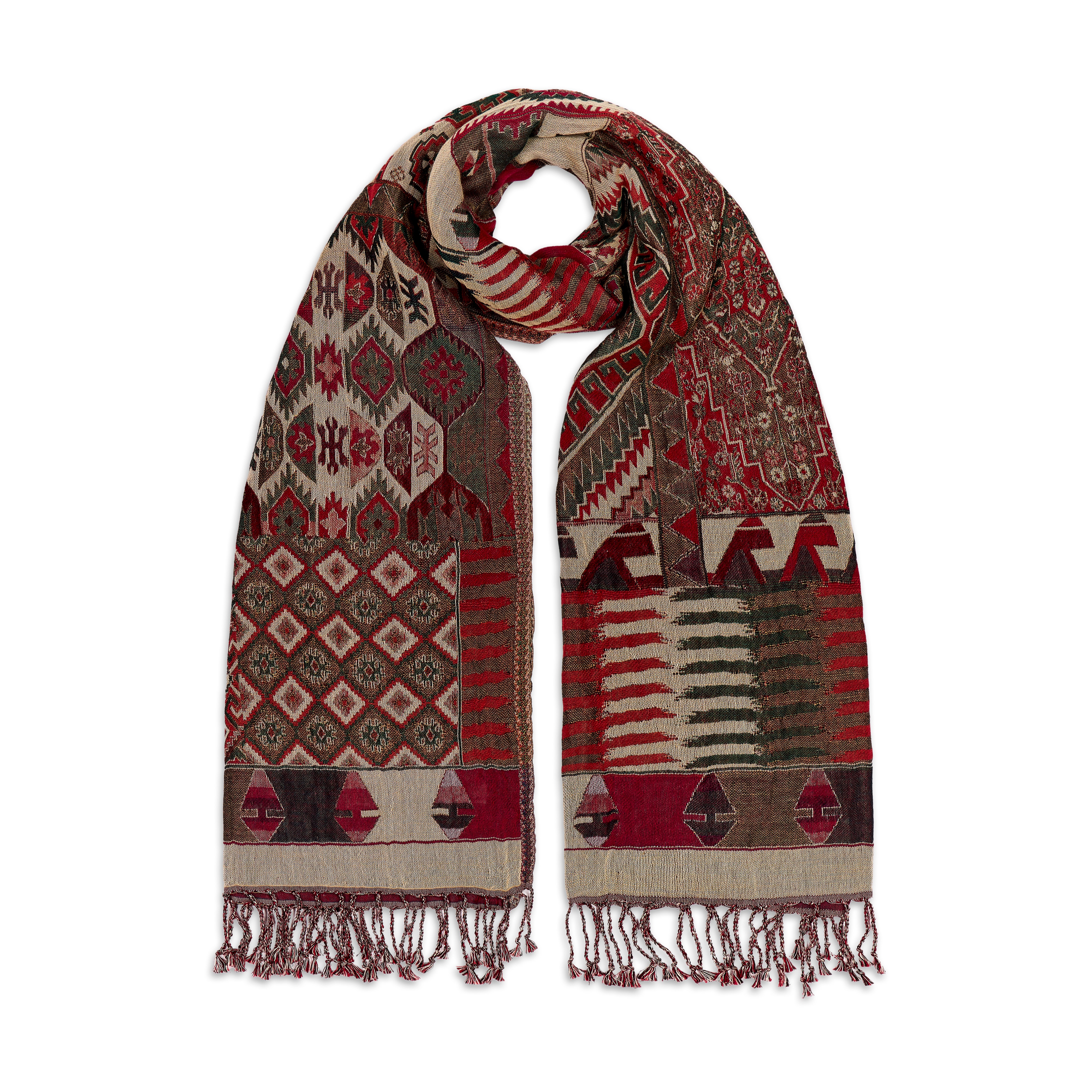 Multicoloured pattern scarf