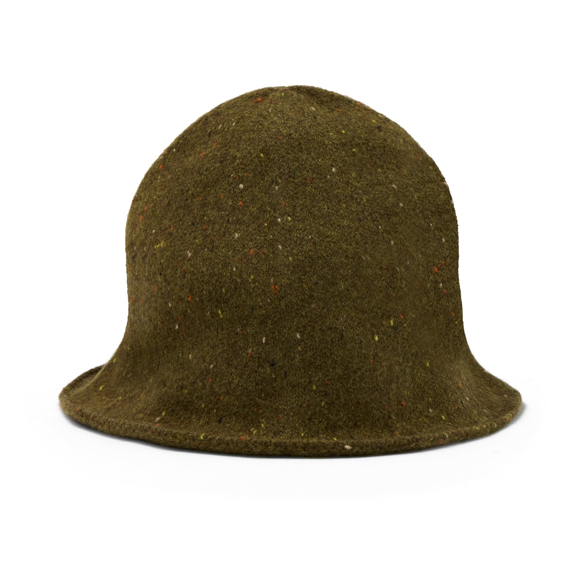 Green organic cashmere cloche hat