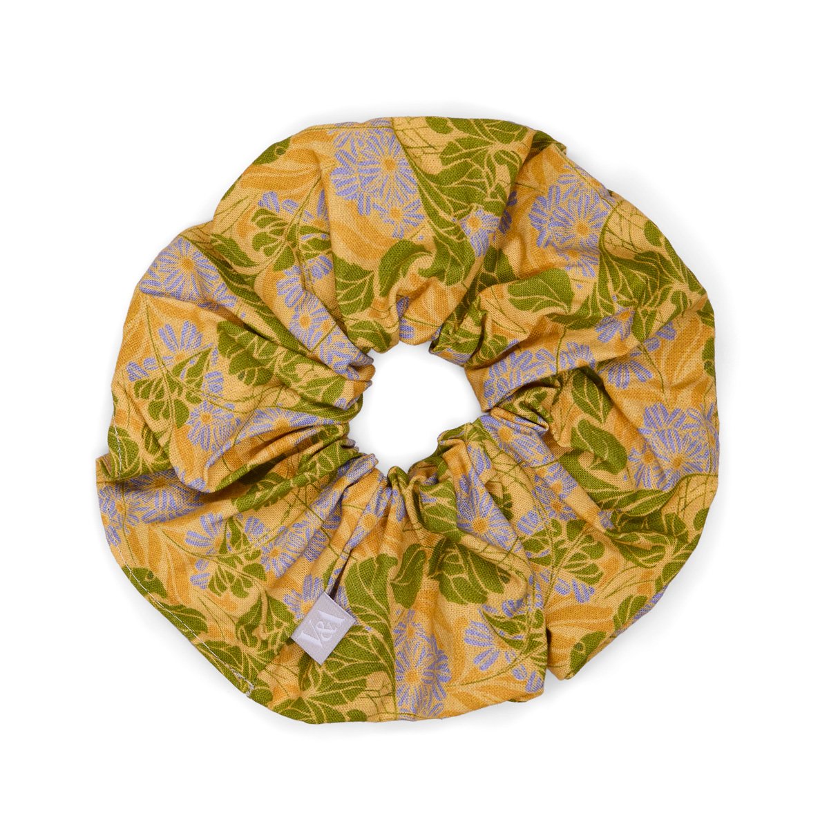 E.A. Séguy yellow and blue daisies scrunchie