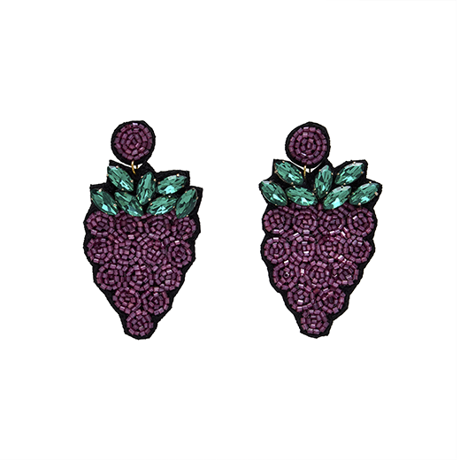 Grape beaded earrings