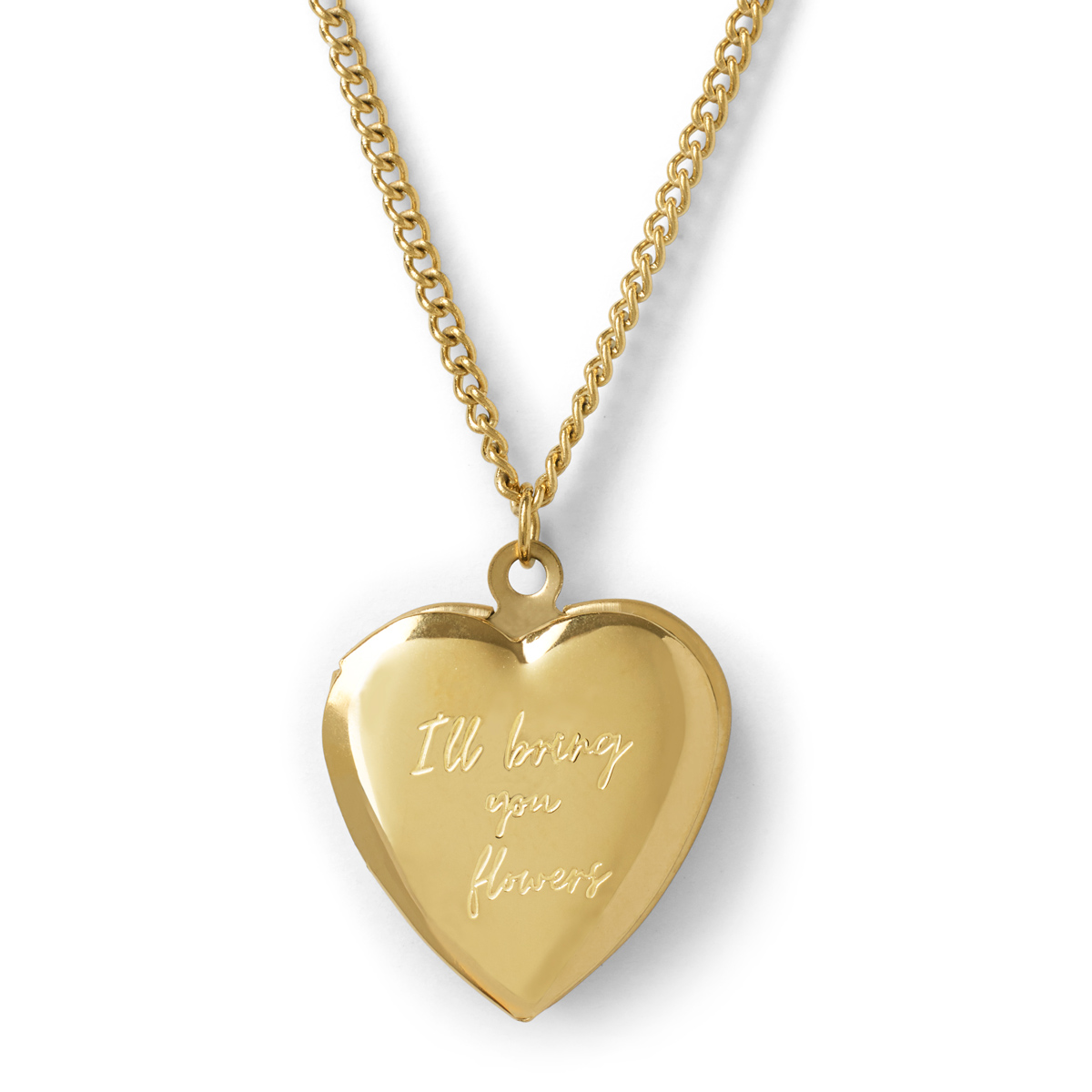 I'll Bring You Flowers heart locket necklace by Hoops & Chains