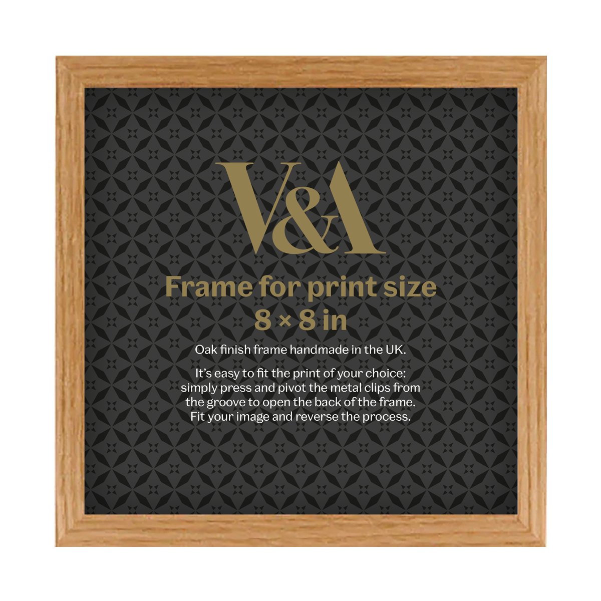 V&A Oak finish box picture frame - 8 x 8 "
