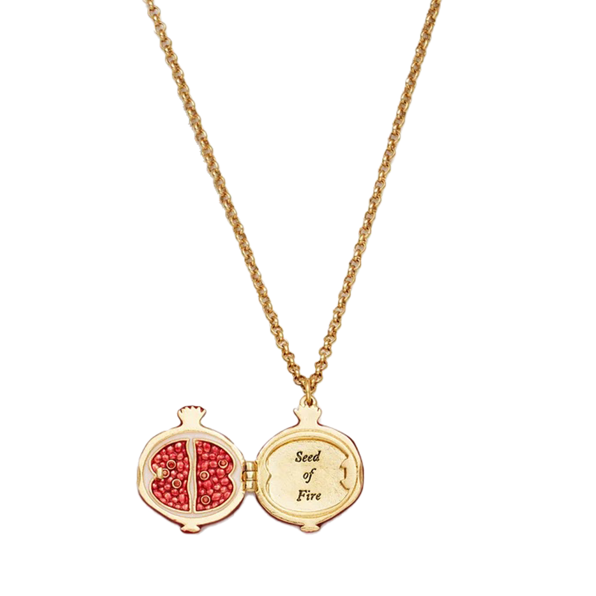 Pomegranate locket necklace by Fable England