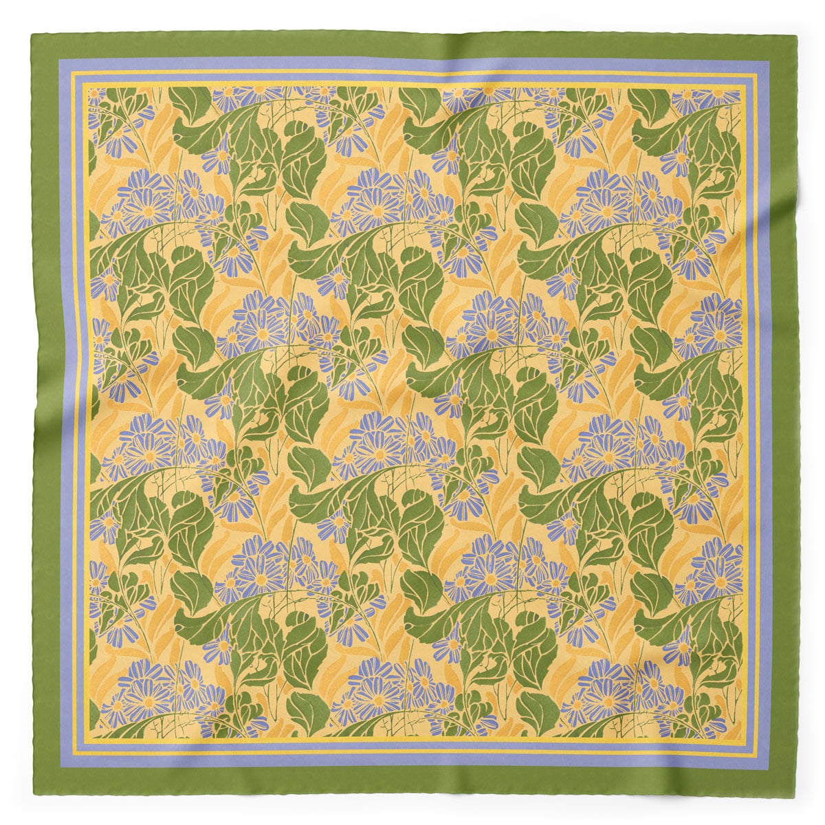 E. A. Séguy yellow and blue floral neckerchief