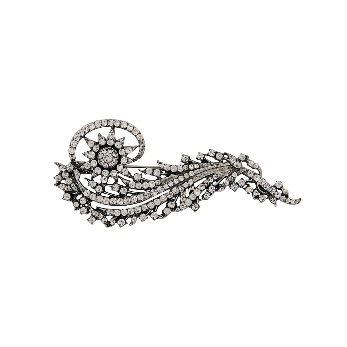 Diamante aigrette brooch