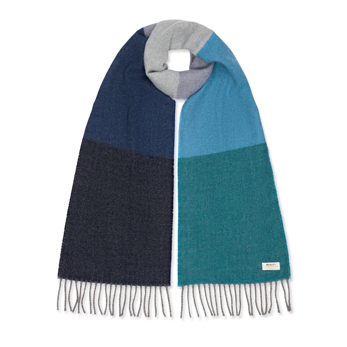 Marine strip merino lambswool scarf