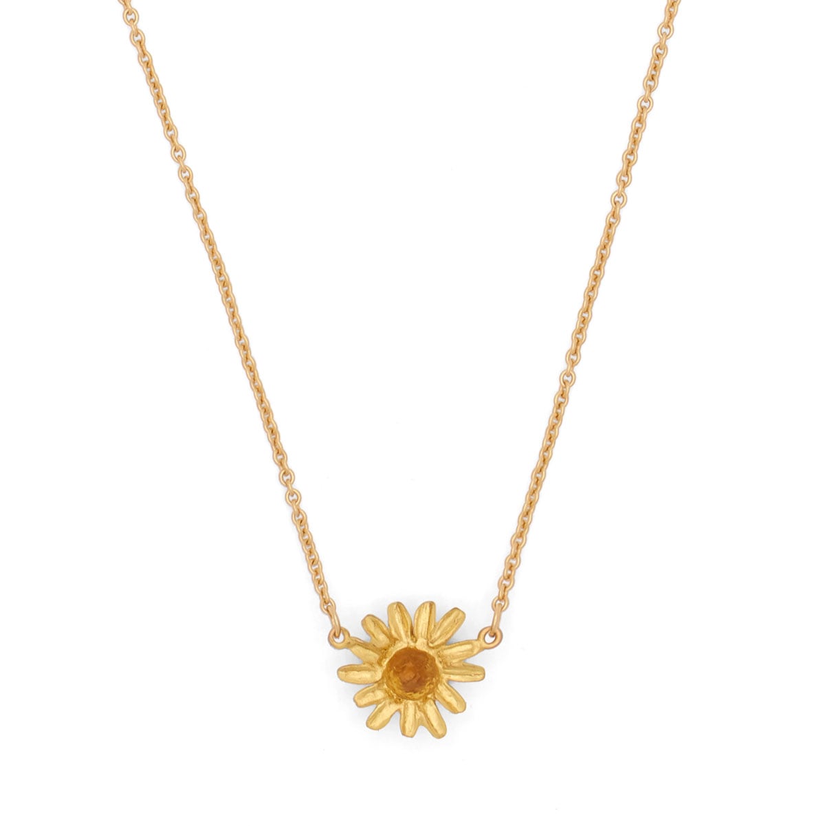 Yellow daisy pendant necklace by Michael Michaud