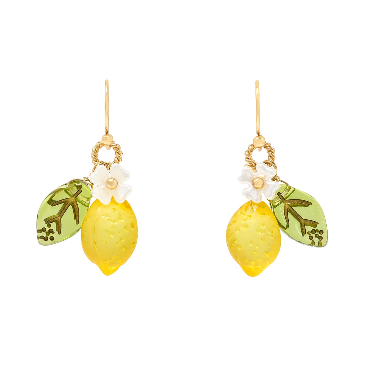 Lemon glass earrings