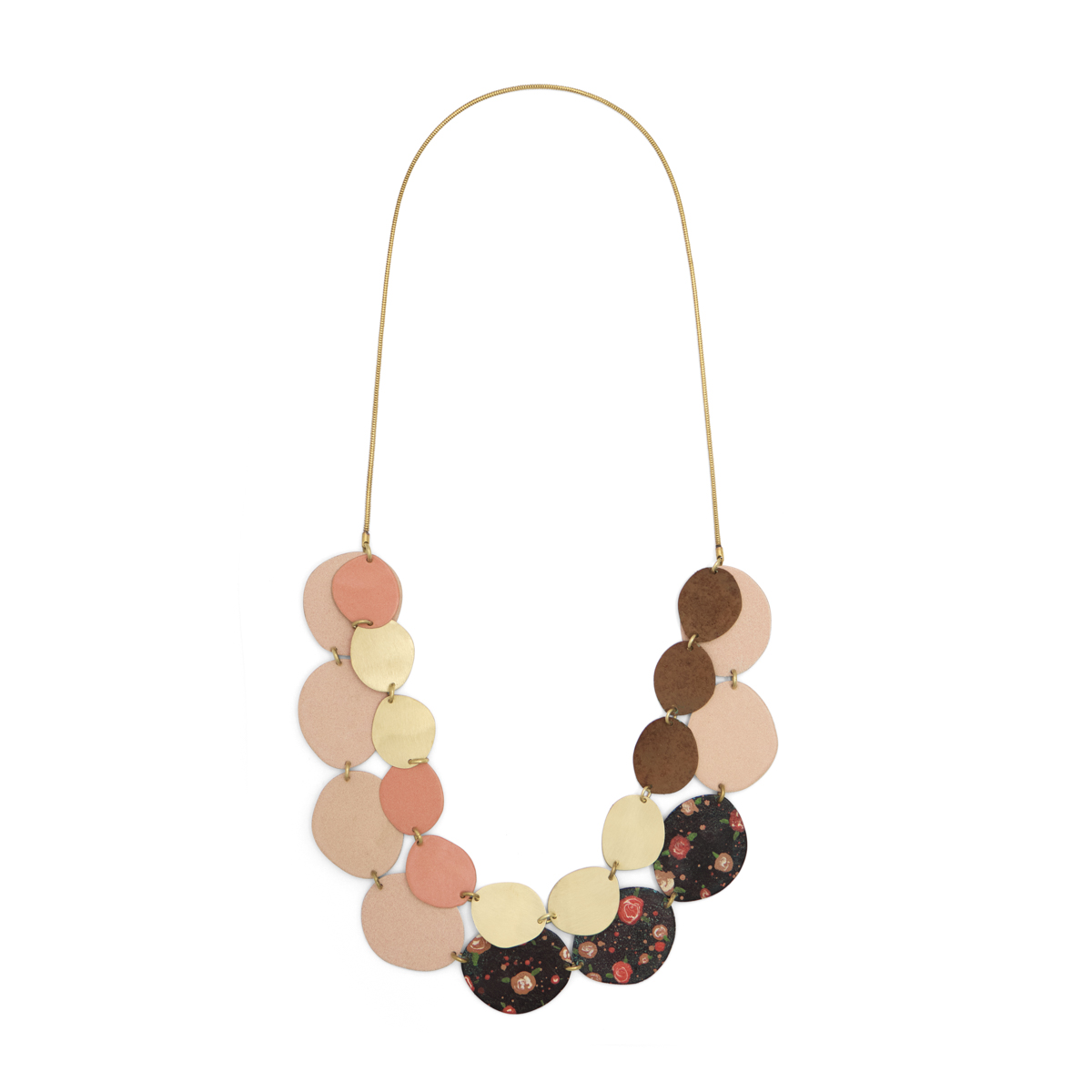 Flowers statement brass necklace by Sibilia
