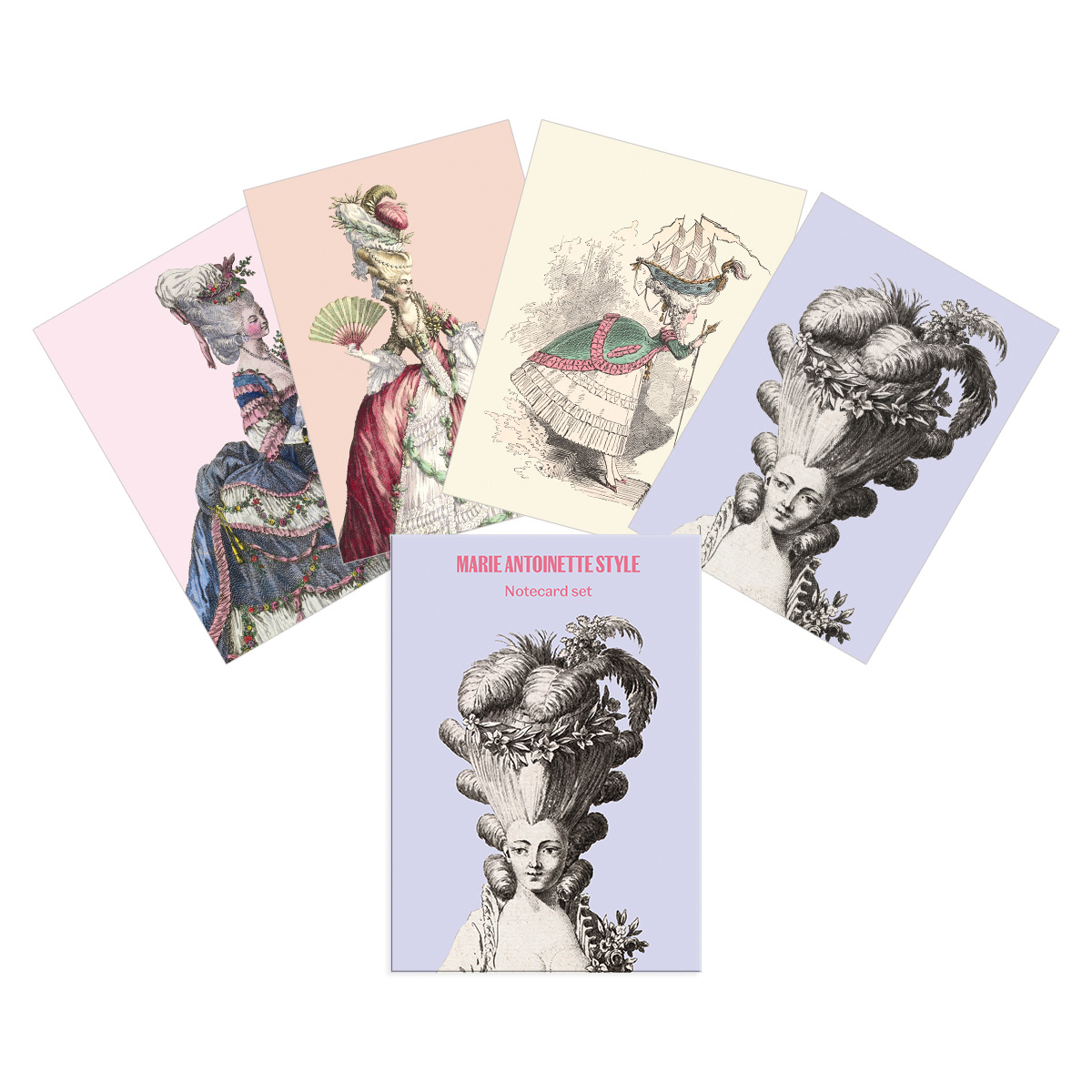 Marie Antoinette Style notecard pack