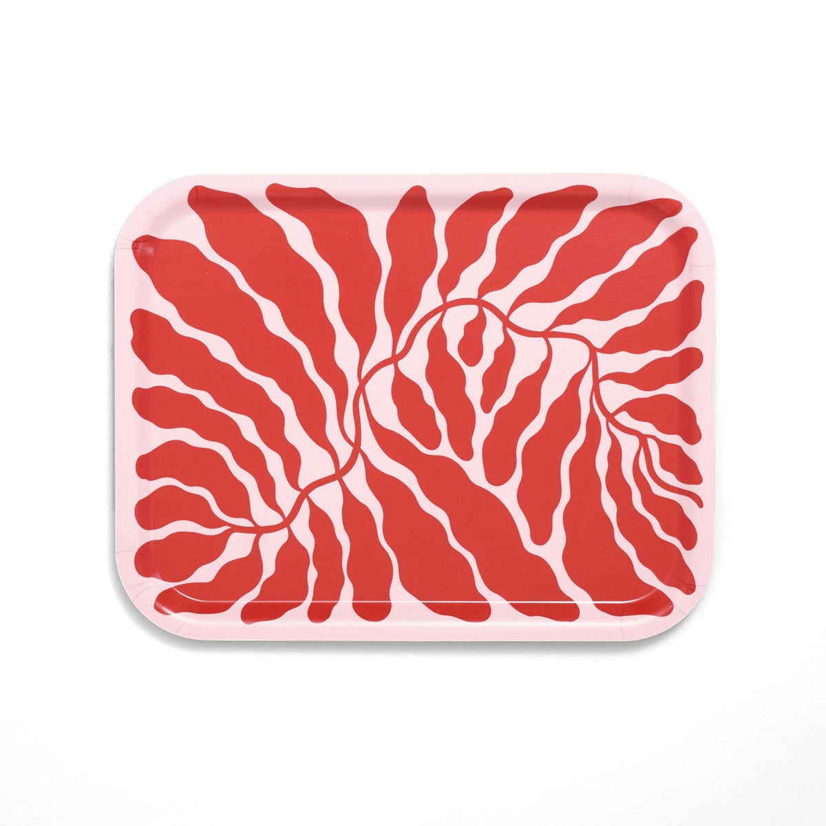 Red leaves serving tray