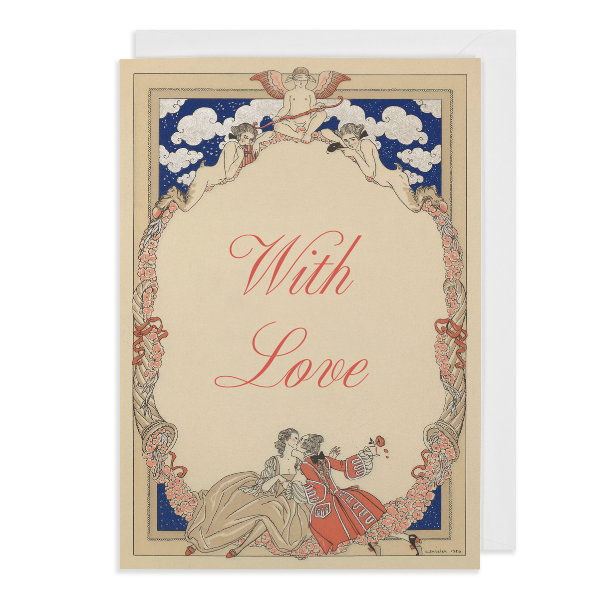 With Love by George Barbier greeting card