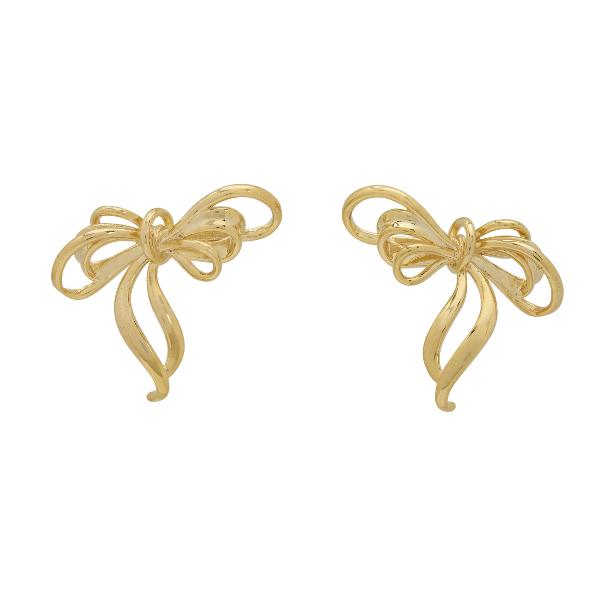 Double bow stud earrings