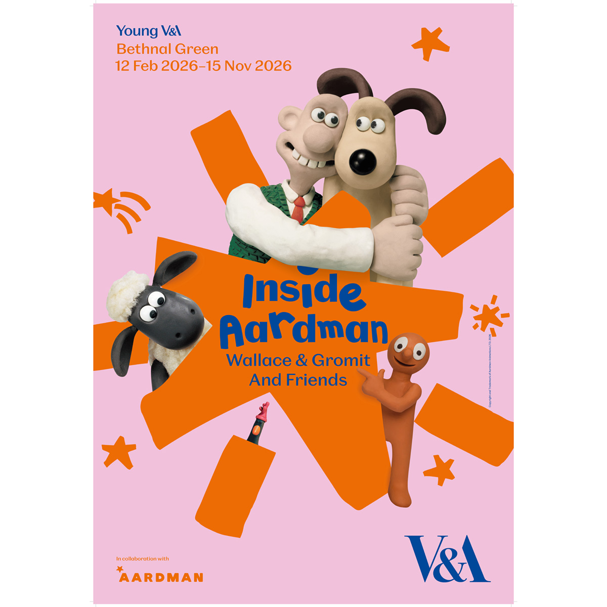 Wallace & Gromit and Friends V&A exhibition poster