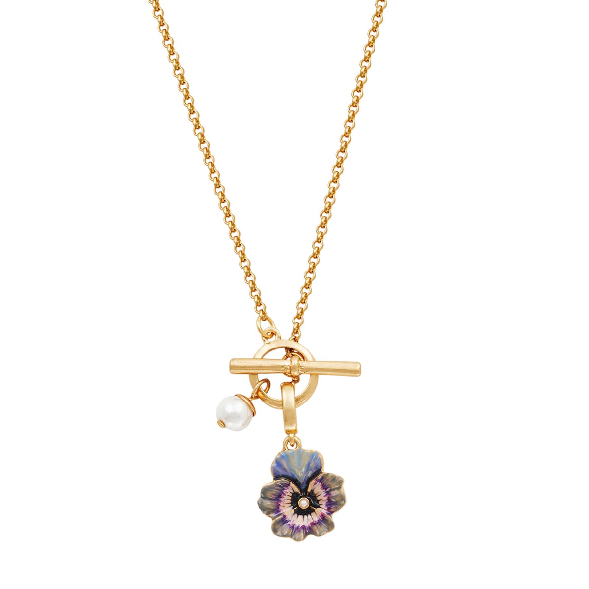 Pansy and pearl necklace by Fable England