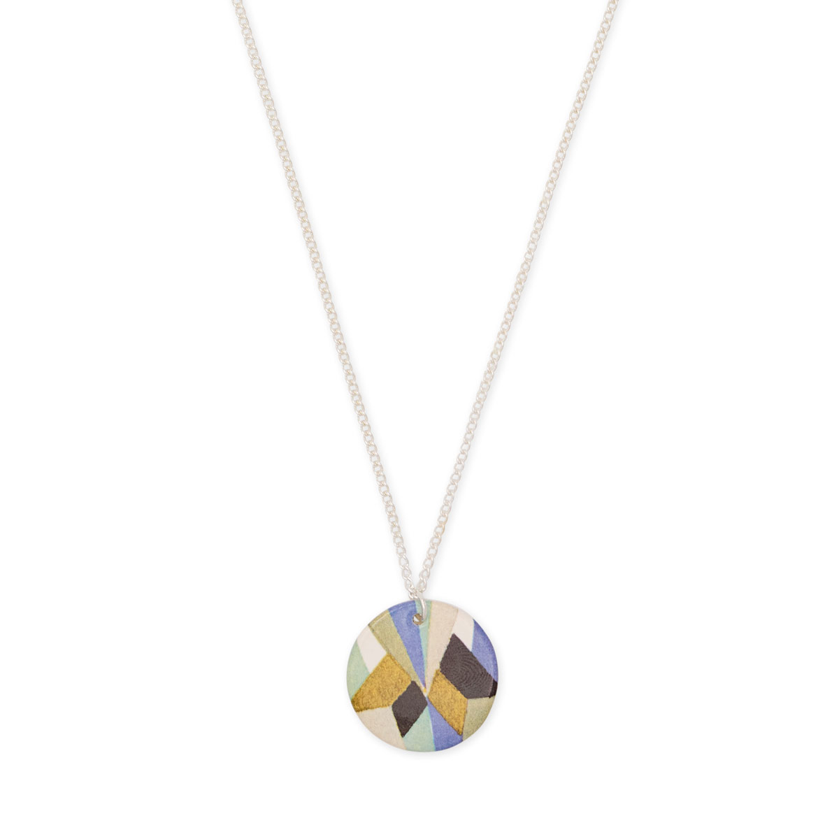 Art Deco ceramic pendant necklace