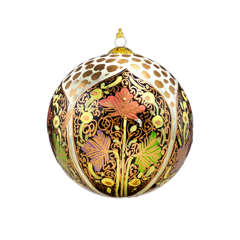 Papier-mâché gold Chinar bauble