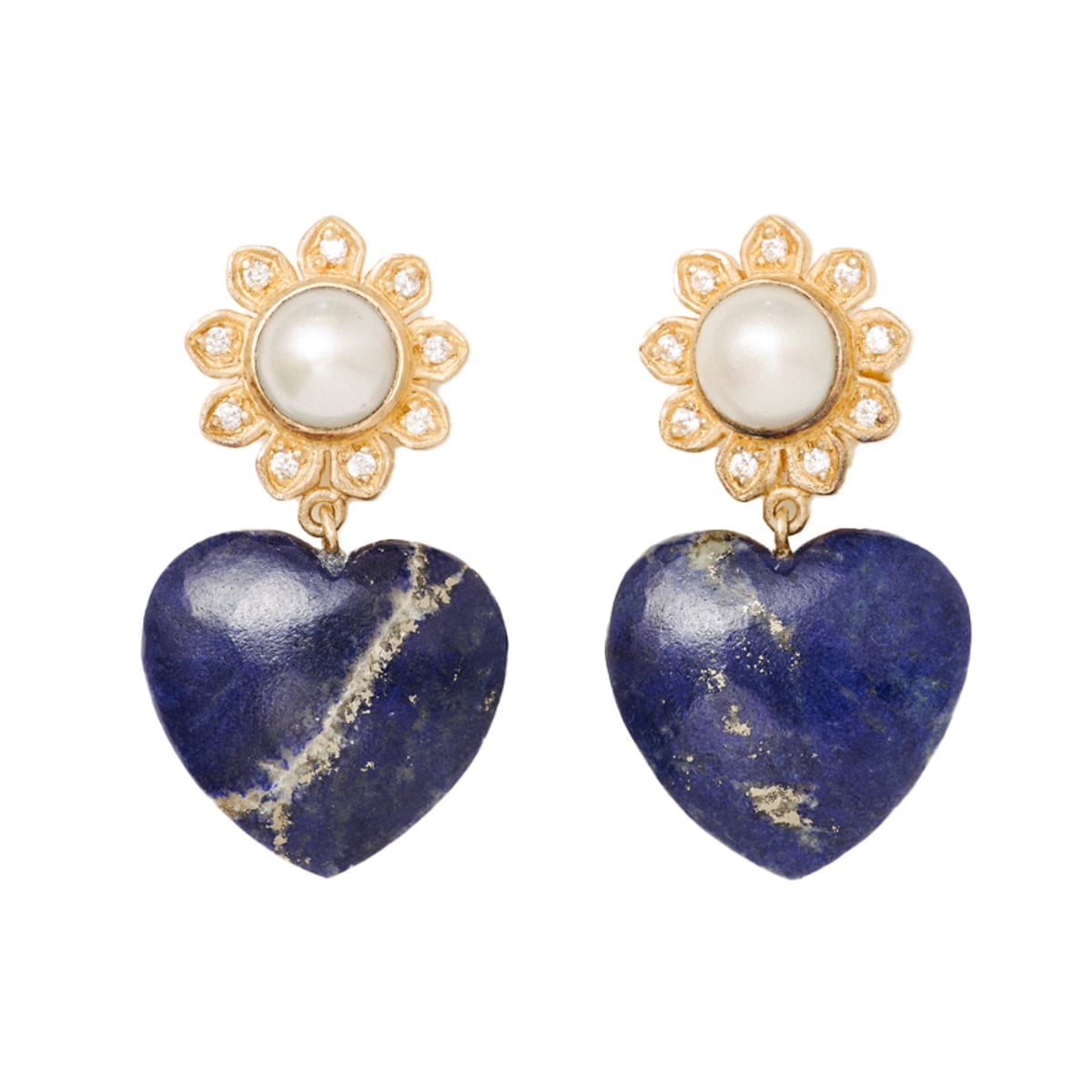 Lapis heart-shaped earrings by Carousel Jewels