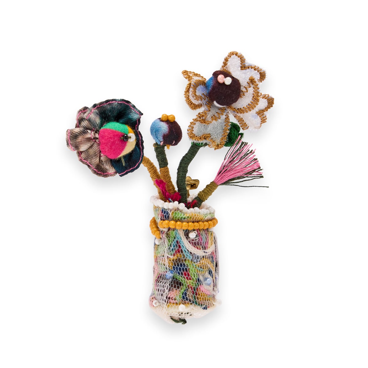 Flower vase brooch