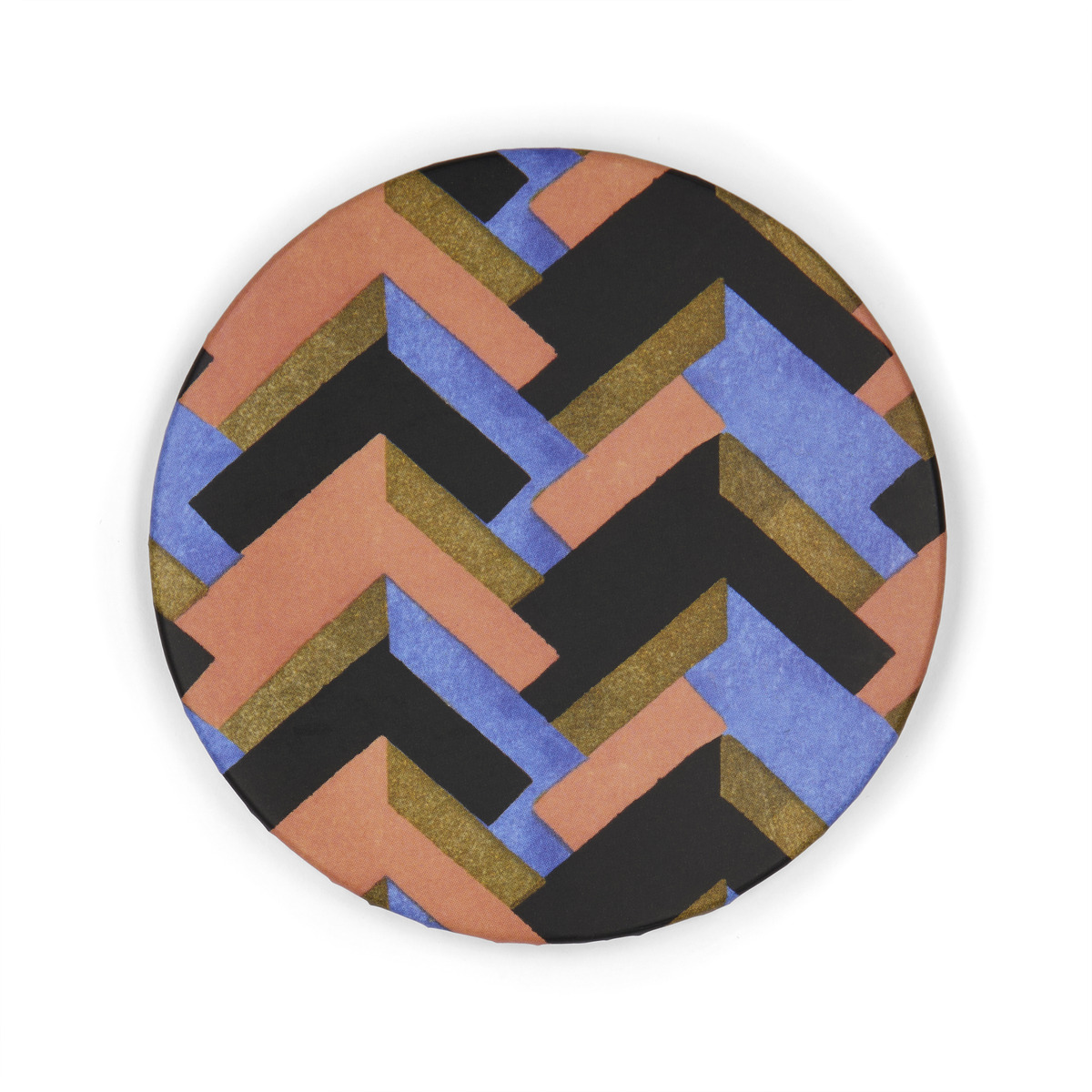 A. Garcelon orange zigzag pocket mirror
