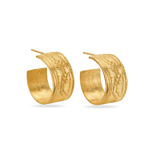 Wide ribbon hoop earrings by Emma Calvert