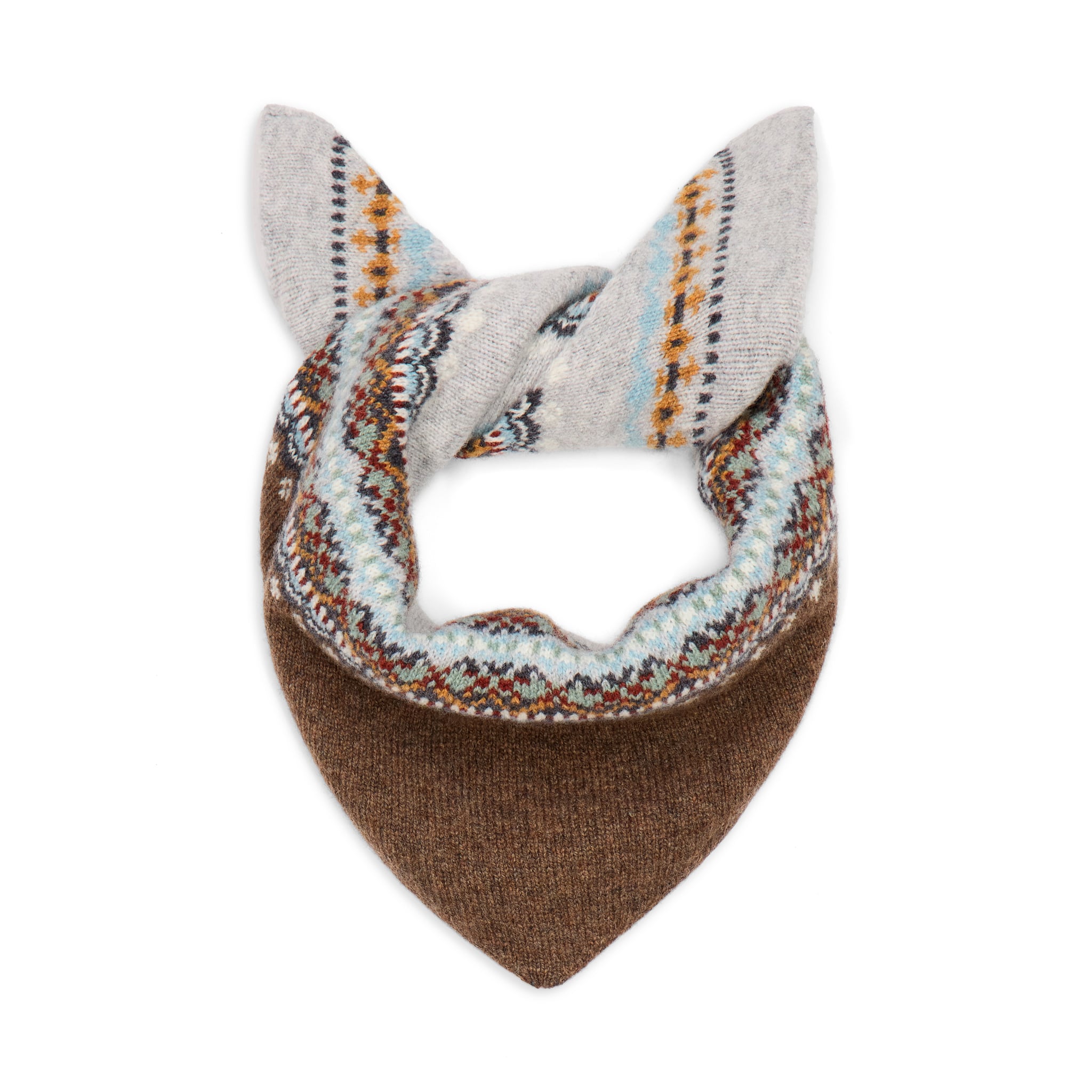 Cream Fair Isle wool neckerchief