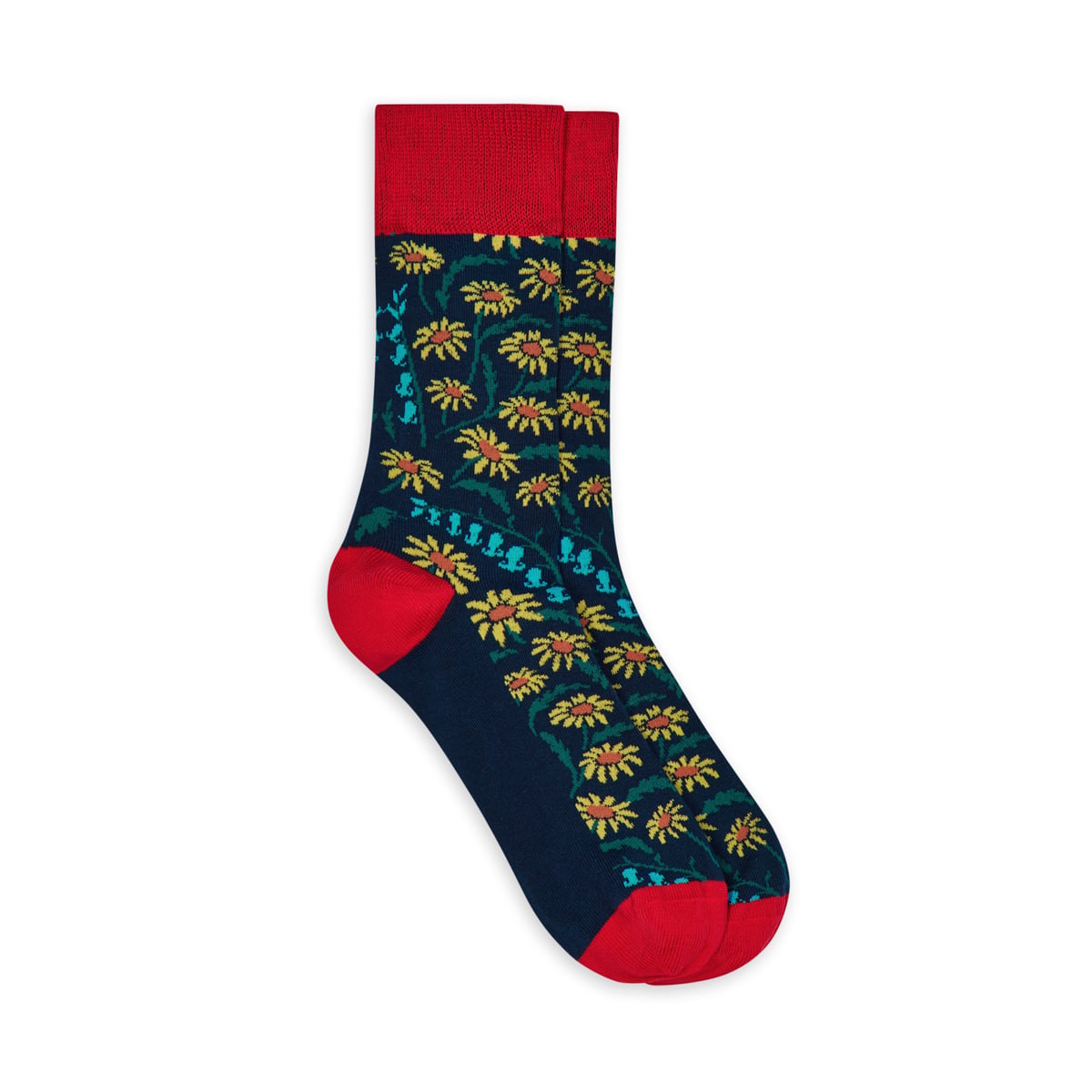 Navy floral socks