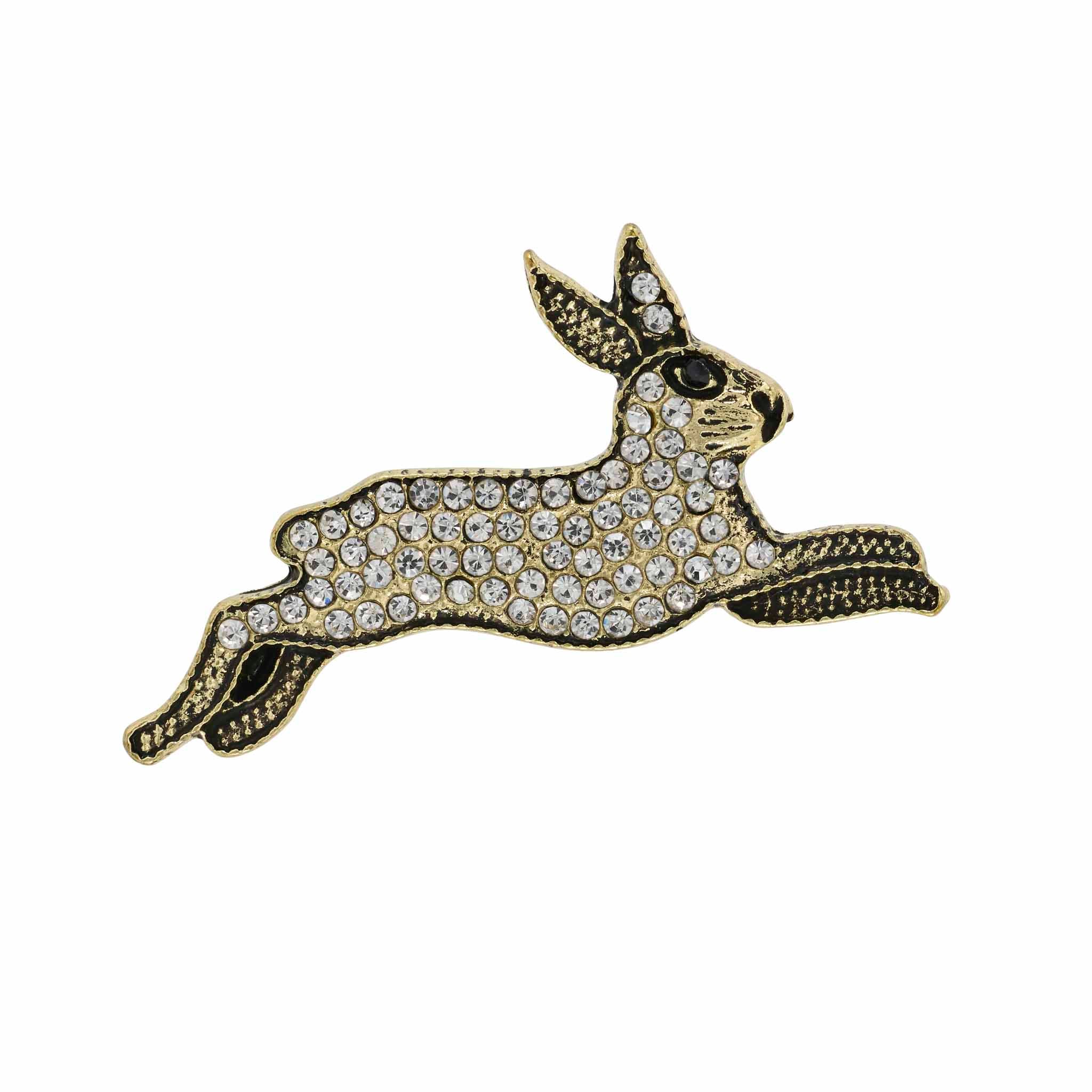 Leaping hare brooch
