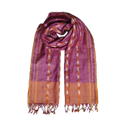 Pink and orange silk scarf