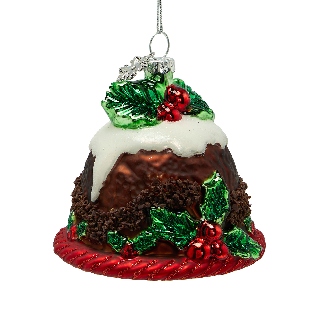 Glass Christmas pudding decoration