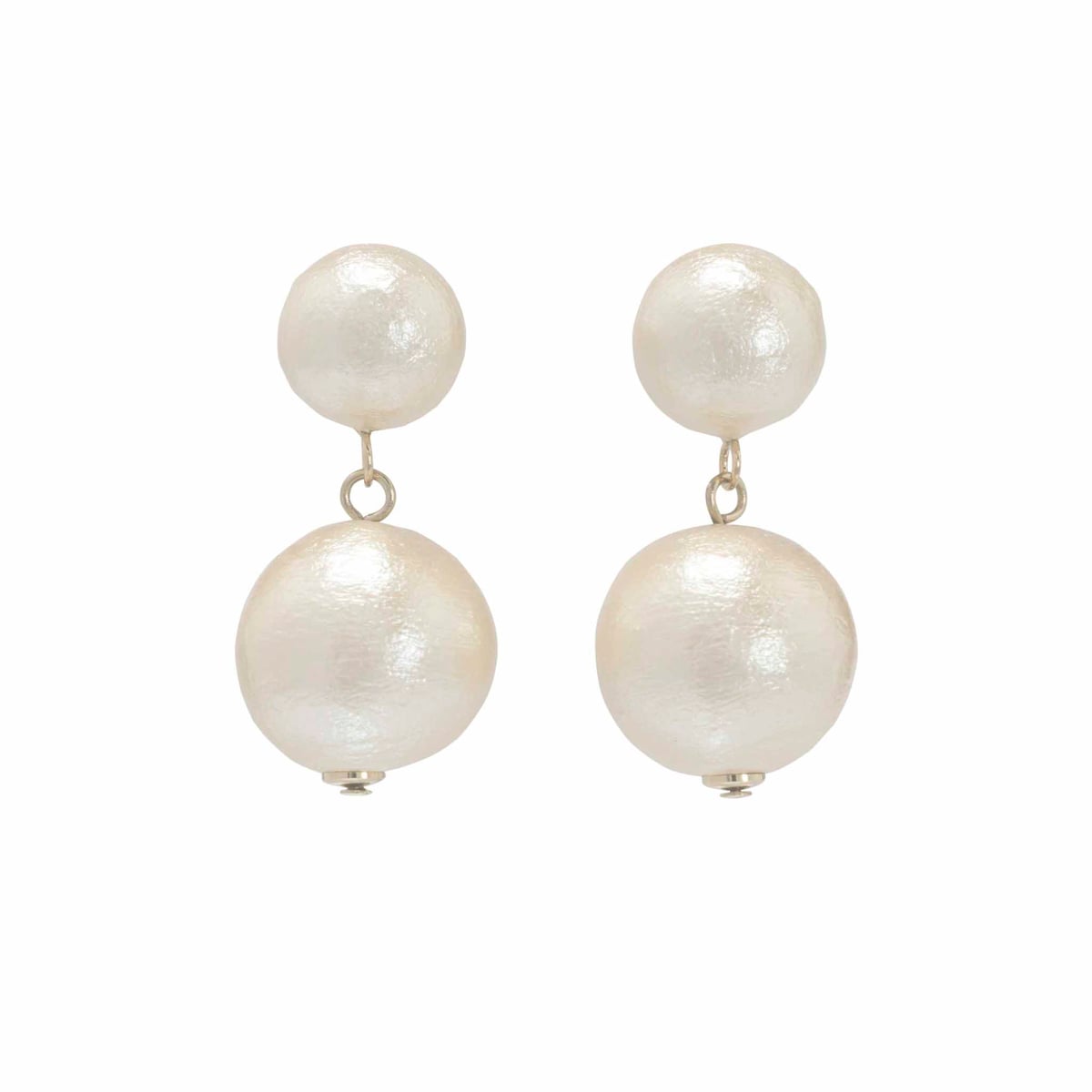 Cotton pearl drop earrings by Anq 