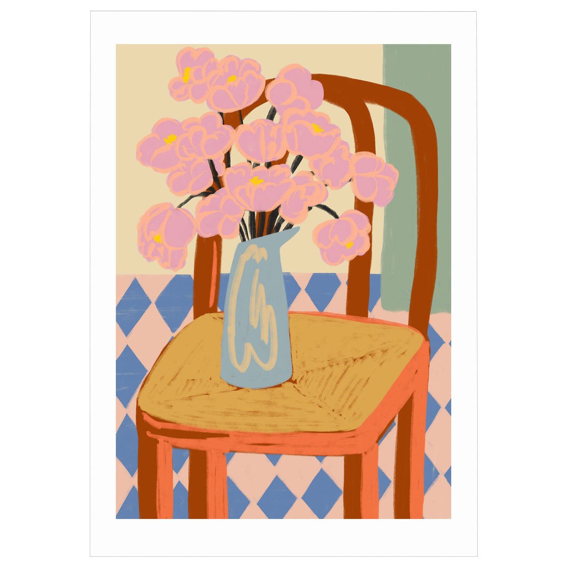 Flowers on a Chair - A4 print