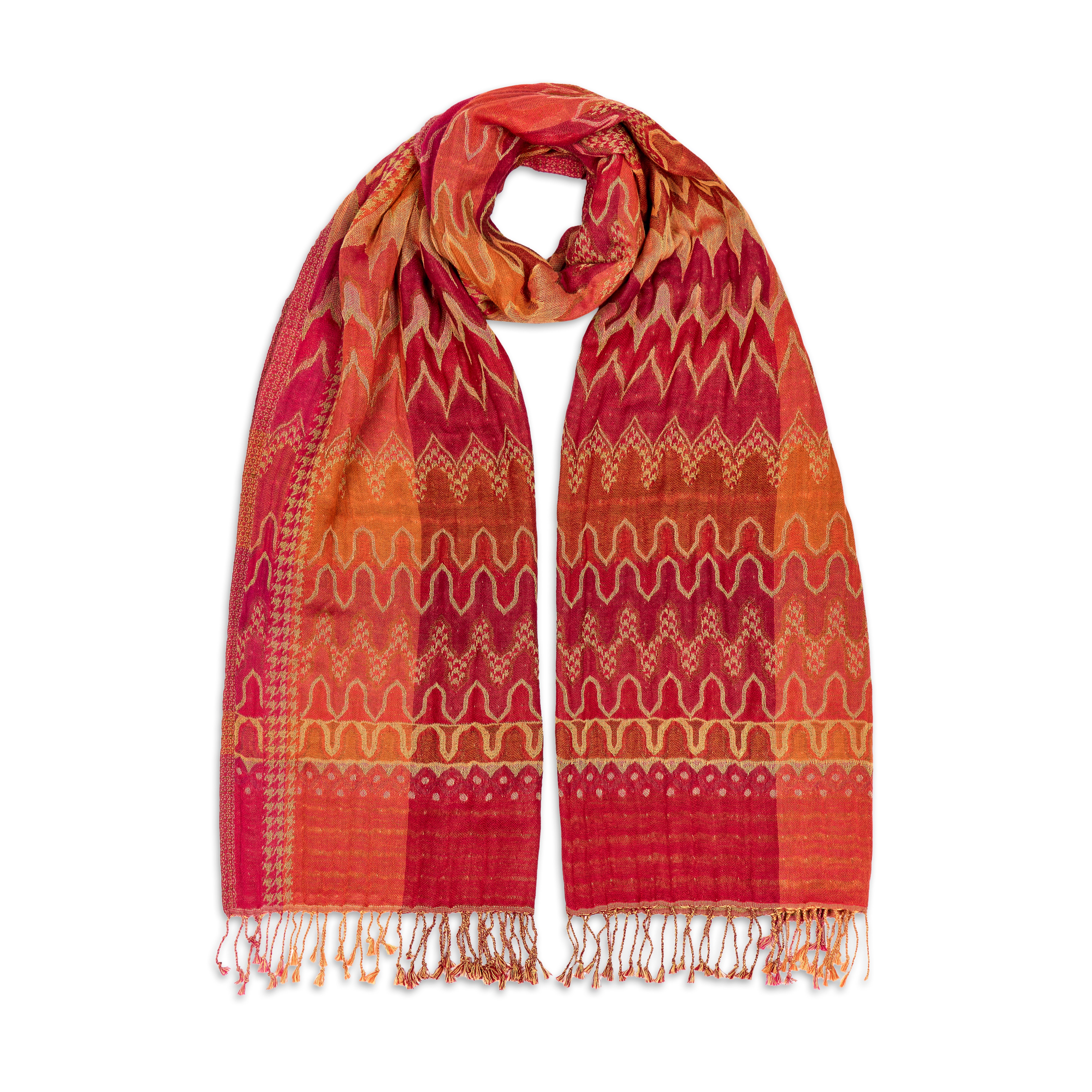 Orange zig-zag scarf