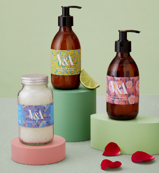 presenting three new scented toiletries in beautiful V&A packaging