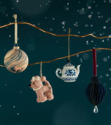 The V&A Christmas Shop Unique baubles and decorations.